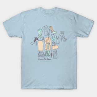 Hand Drawn Female Clothes T-Shirt